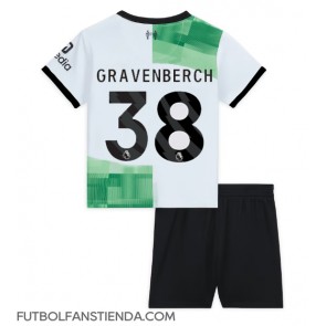 Liverpool Ryan Gravenberch #38 Segunda Equipación Niños 2023-24 Manga Corta (+ Pantalones cortos)